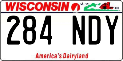 WI license plate 284NDY