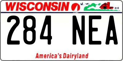 WI license plate 284NEA
