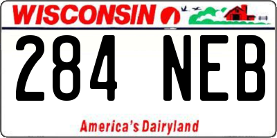 WI license plate 284NEB