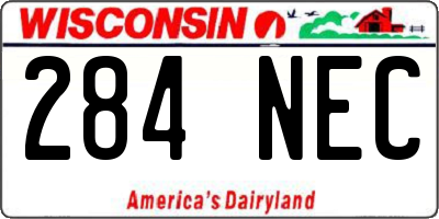WI license plate 284NEC