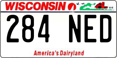 WI license plate 284NED