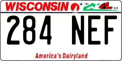 WI license plate 284NEF