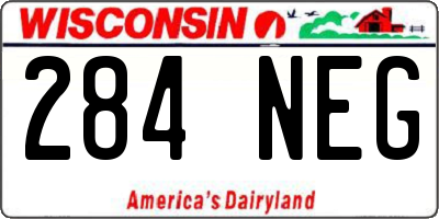 WI license plate 284NEG