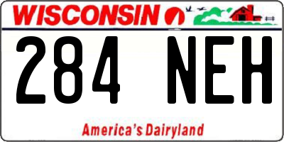 WI license plate 284NEH