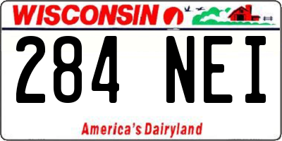 WI license plate 284NEI