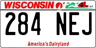 WI license plate 284NEJ