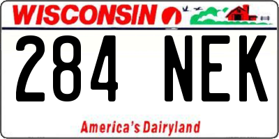 WI license plate 284NEK