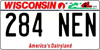 WI license plate 284NEN