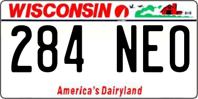 WI license plate 284NEO