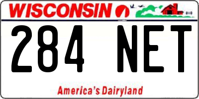 WI license plate 284NET