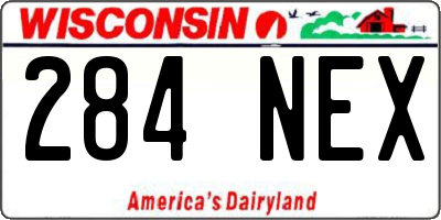 WI license plate 284NEX