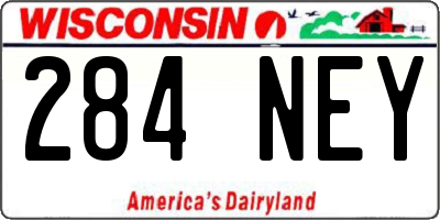 WI license plate 284NEY