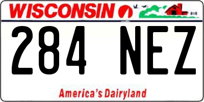 WI license plate 284NEZ