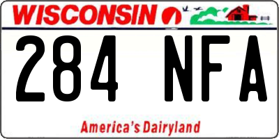 WI license plate 284NFA