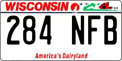 WI license plate 284NFB