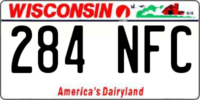 WI license plate 284NFC