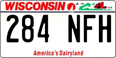 WI license plate 284NFH
