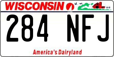 WI license plate 284NFJ