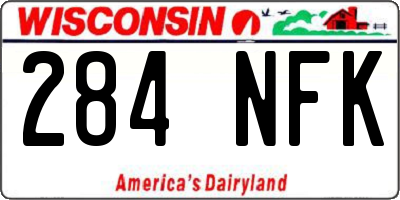 WI license plate 284NFK