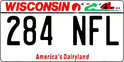 WI license plate 284NFL