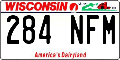 WI license plate 284NFM