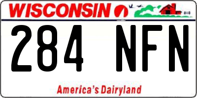 WI license plate 284NFN