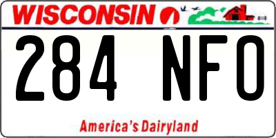WI license plate 284NFO