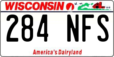 WI license plate 284NFS