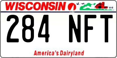 WI license plate 284NFT