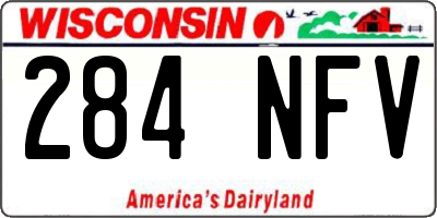 WI license plate 284NFV