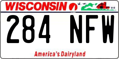 WI license plate 284NFW