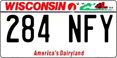 WI license plate 284NFY