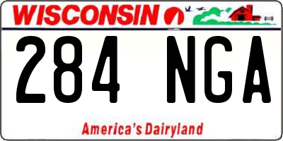 WI license plate 284NGA