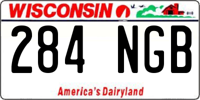 WI license plate 284NGB