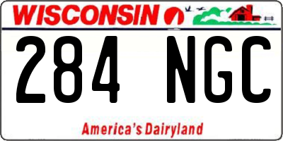 WI license plate 284NGC