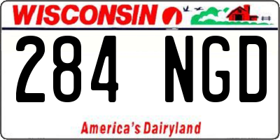WI license plate 284NGD