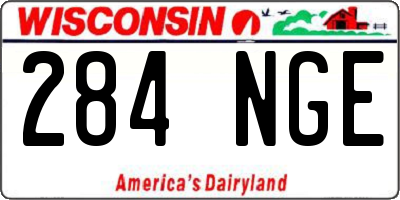 WI license plate 284NGE