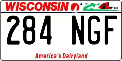 WI license plate 284NGF