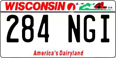 WI license plate 284NGI