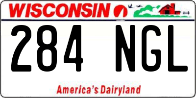 WI license plate 284NGL