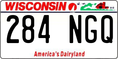 WI license plate 284NGQ
