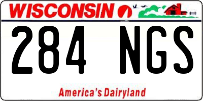 WI license plate 284NGS