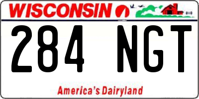 WI license plate 284NGT