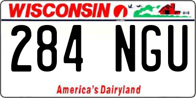 WI license plate 284NGU