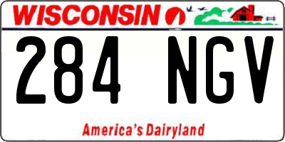 WI license plate 284NGV