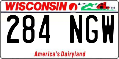 WI license plate 284NGW