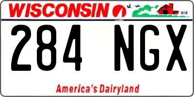WI license plate 284NGX