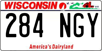 WI license plate 284NGY