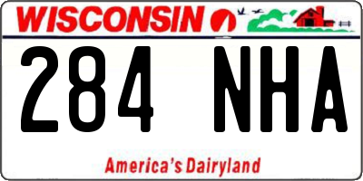 WI license plate 284NHA