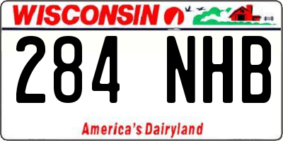 WI license plate 284NHB